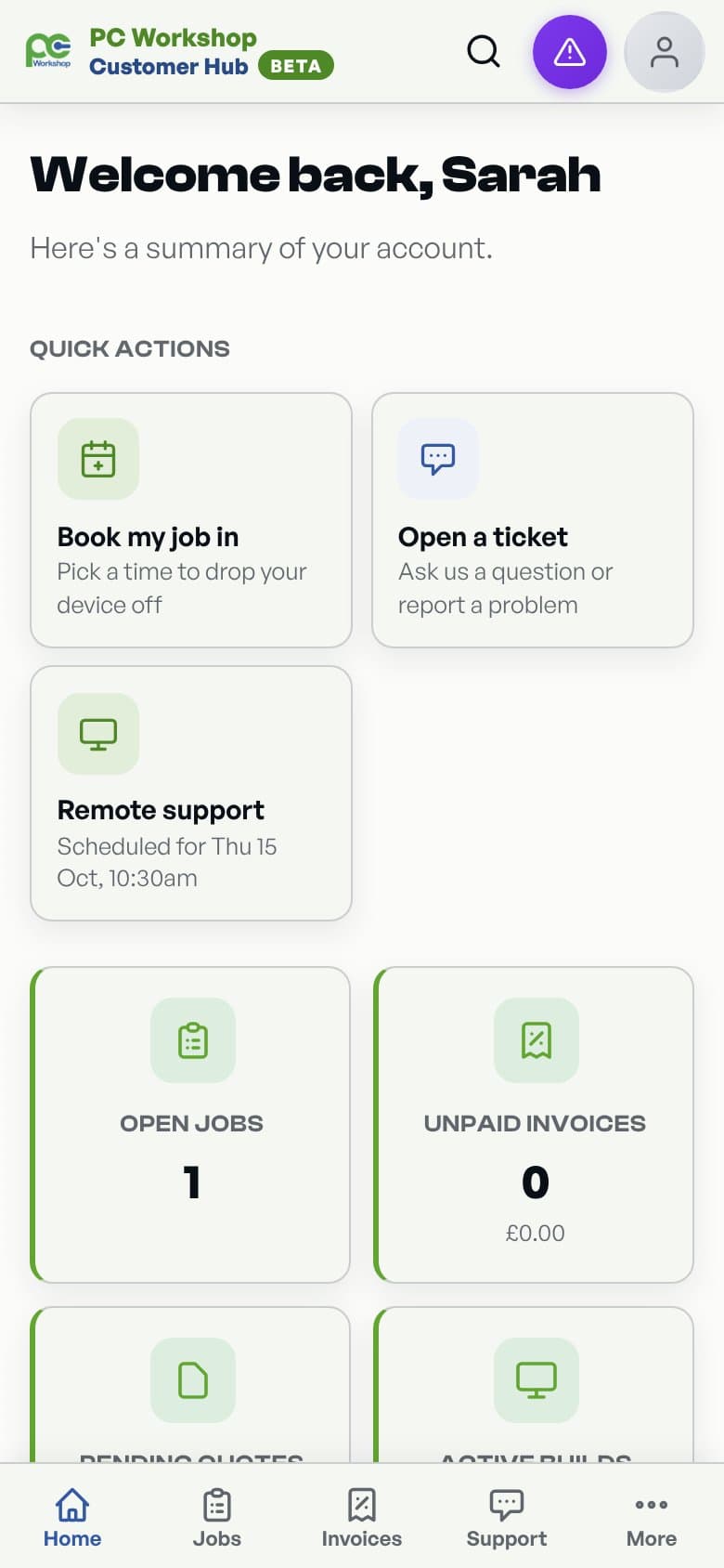 Your dashboard